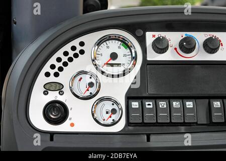 Nahaufnahme von Anzeigen und Tasten Stockfoto