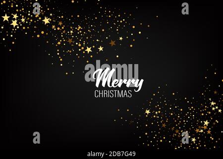 Weihnachten Hintergrund mit Gold glitzert Hintergrund Grußkarte. Magic Holiday Poster, Banner. Stock Vektor