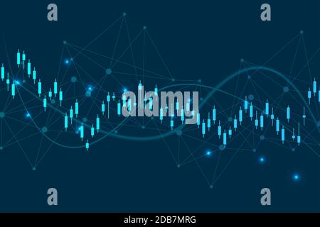 Börse oder forex trading Graph. Diagramm in Finanzmarkt Vector Illustration abstrakt Finanzen Hintergrund. Stock Vektor