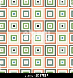 Ein nahtloser Hintergrund von vielen mehrfarbigen Quadraten. Stock Vektor