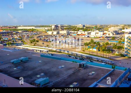 Fort Lauderdale - 11. Dezember 2019: Der Blick auf Port Everglades in ft. Lauderdale, Florida Stockfoto