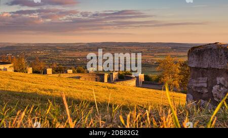 Blick über das weimarer Land vom ettersberg bei Sonnenuntergang Stockfoto