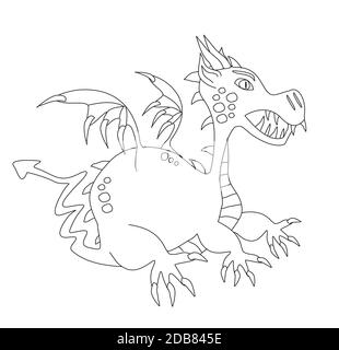 Cartoon Dragon, doodle Abbildung Stockfoto