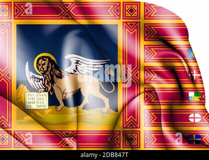 3D-Markierung des Veneto, Italien. 3D-Darstellung. Stockfoto