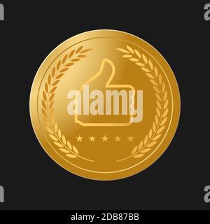 Goldlaubeerkranz oder Lorbeerkranz als Auszeichnung Stock Vektor