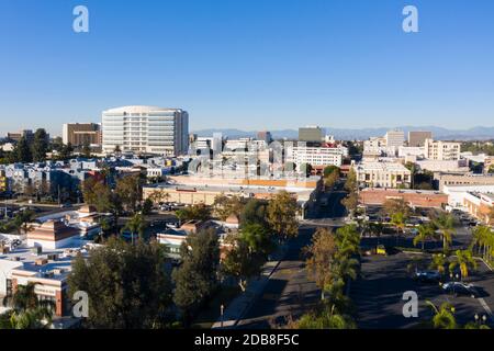 Luftaufnahme der Innenstadt von Santa Ana Kalifornien einschließlich der Bundes gerichtsgebäude Stockfoto