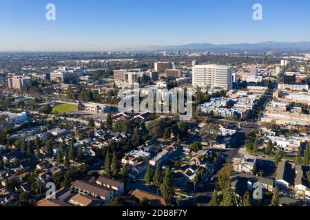 Luftaufnahme der Innenstadt von Santa Ana Kalifornien einschließlich der Bundes gerichtsgebäude Stockfoto