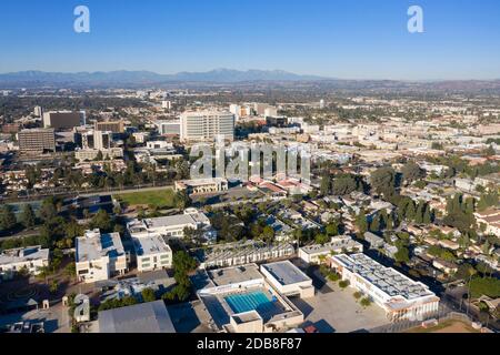 Luftaufnahme der Innenstadt von Santa Ana Kalifornien einschließlich der Bundes gerichtsgebäude Stockfoto