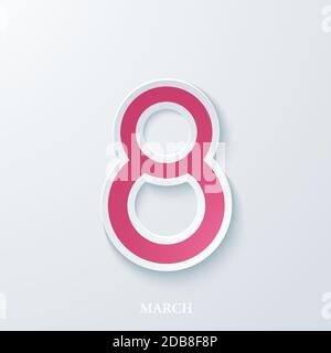 Vektor-Grußkarte am Tag des 8. März Stock Vektor