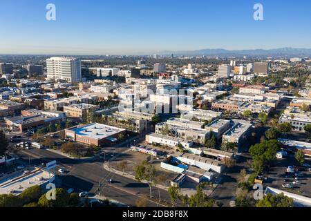 Luftaufnahme der Innenstadt von Santa Ana Kalifornien einschließlich der Bundes gerichtsgebäude Stockfoto