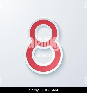 Vektor-Grußkarte am Tag des 8. März Stock Vektor