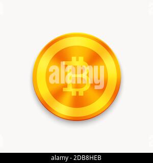 Vektor Bitcoin zukünftige Währung Münze. Blockchain-Symbol. Stock Vektor