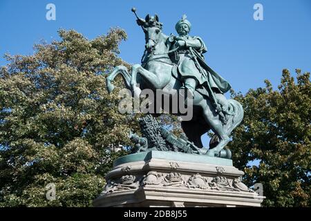 Reiterdenkmal des polnischen Königs Jan III Sobieski in Danzig, Polen. 23. September 2020 © Wojciech Strozyk / Alamy Stockfoto Stockfoto