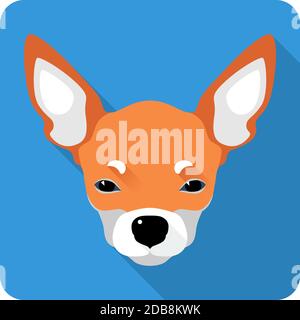 Vektor niedlichen roten Hund Chihuahua Symbol flaches Design Stockfoto
