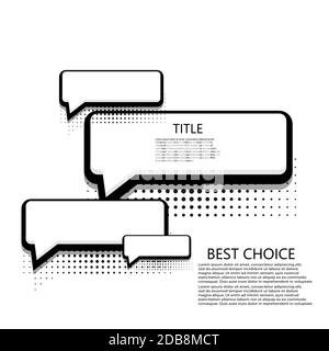 Vector moderne Halbton Blase Sprache Symbole Geschäft und Technologie Hintergrund. Stock Vektor