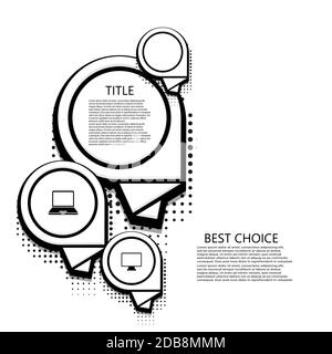 Vector moderne Halbton Blase Sprache Symbole Geschäft und Technologie Hintergrund. Stock Vektor