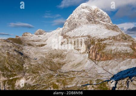 Pass in Mangart Gebirge, Julische alpen, Slowenien Stockfoto