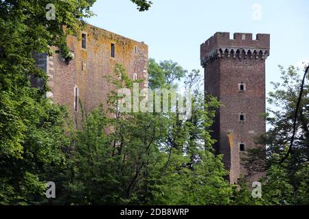 Ehemalige Landesburg Lechenich, Wasserburg aus dem 14. Jahrhundert, Erftstadt, Nordrhein-Westfalen, Deutschland Stockfoto