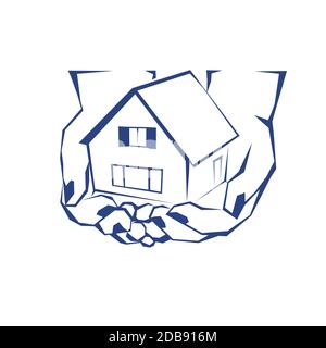 Home Immobilien und Bau Logo Konzept Design Stockfoto