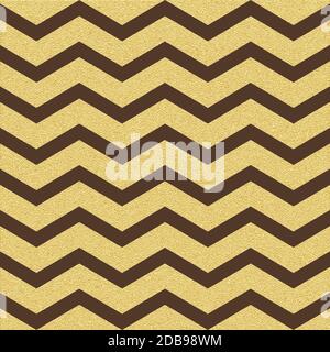 Goldfarbenes, glitzerndes Chevron-Nahtloses Muster. Klassische Zickzack-Vorlage. EPS 10-Vektordatei Stockfoto