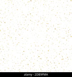 Nahtlose Gold Stern Konfetti regen festliche Muster-Effekt. Goldene Volumensterne fallen isoliert auf weißem Hintergrund. EPS 10-Vektordatei Stockfoto