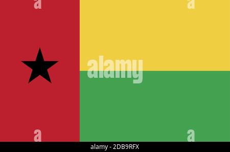 Guinea-Bissau Nationalflagge in exakten Proportionen - Vektor-Illustration Stock Vektor