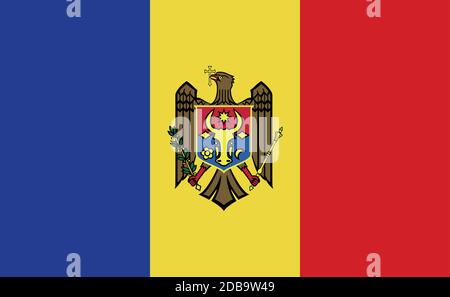 Moldawien Nationalflagge in exakten Proportionen - Vektor-Illustration Stock Vektor