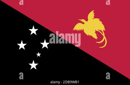 Nationalflagge Neuguineas in exakten Proportionen - Vektor-Illustration Stock Vektor