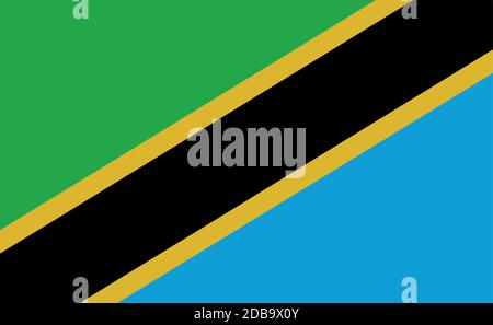 Tansania Nationalflagge in exakten Proportionen - Vektor-Illustration Stock Vektor