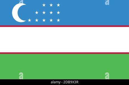 Usbekistan Nationalflagge in genauen Proportionen - Vektor-Illustration Stock Vektor