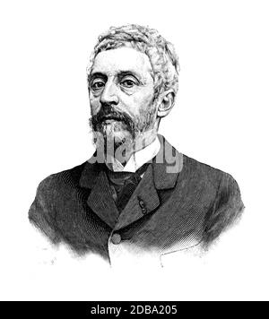 1895 ca., Paris, FRANKREICH : der französische Maler JULES WORMS ( 1832 - 1924 ) . Porträt von unentzifiziertem französischen Gravierer. - BELLE EPOQUE - KUNST - ARTI VISIVE - ARTE - Francia - PORTRAIT - RITRATTO - GESCHICHTE - FOTO STORICHE - Bart - barba - incisione - illustrazione - Illustration --- Archivio GBB Stockfoto