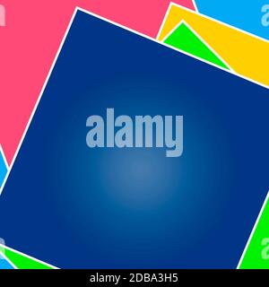 Abstrakte farbige Quadrate im Hintergrund, die übereinander liegen - Abbildung Stockfoto