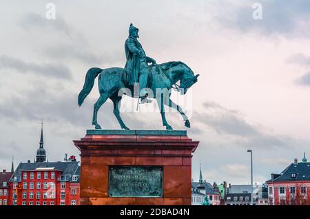 Reiterstandbild des Königs Friedrich VIII. In Kopenhagen, Dänemark Stockfoto