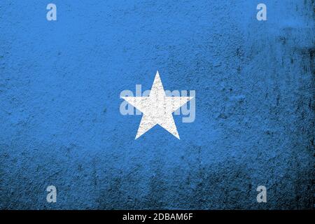 Nationalflaggen der Bundesrepublik Somalia. Grunge Hintergrund Stockfoto