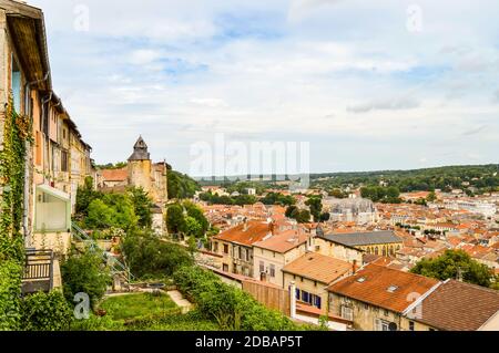 Landschaft mit Altstadt, Bar-le-Duc, Maas, Lothringen, Frankreich Stockfoto