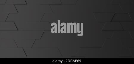 Abstrakt modernen schwarzen trapezförmigen Hintergrund, 3d-Rendering Stockfoto