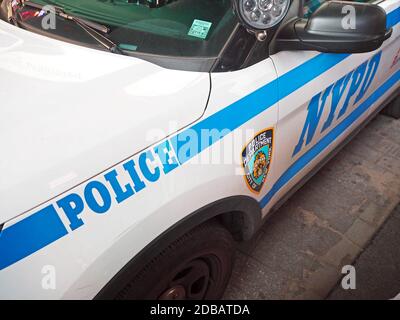 NYPD Fahrzeug Detail, Times Square, Manhattan, New York City, USA Stockfoto