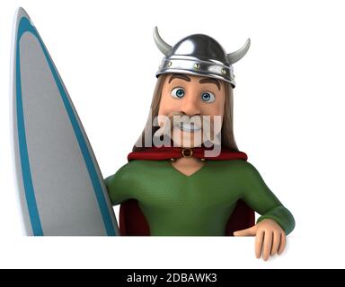 Fun 3D-gaulois Surfer Stockfoto