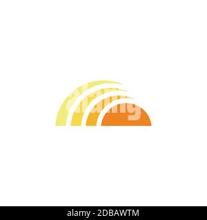 Einfache geometrische Gradienten Sonnenstrahlen Symbol Logo Vektor Stock Vektor