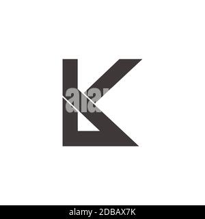 Abstrakter Buchstabe bk einfache geometrische Linie Logo Vektor Stock Vektor
