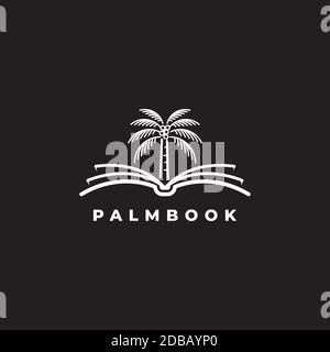 Buch mit Palme Logo Design Symbol Vektor Vorlage Stock Vektor