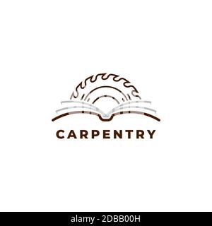 Tischlerei Buch Logo Design Symbol Vektor Vorlage Stock Vektor