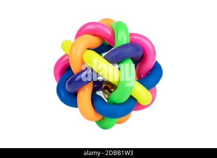 Gummikugel auf isoliertem weißem Hintergrund Stockfoto