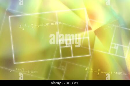 Digital generierte Diagramme mit goldenen Verhältnissen Stockfoto