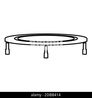 Trampolin springen für Sprungkraft Symbol umreißen schwarze Farbe Vektor Illustration flachen Stil einfaches Bild Stockfoto