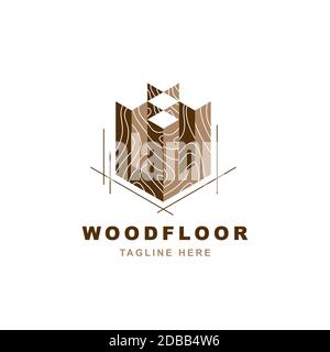 Holz-Logo mit Buchstaben x Form Illustration Vektor Design-Vorlage Stock Vektor