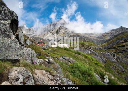 Gold Mint Hut, Gold Mint Trail, Hatcher Pass Recreation Area, Alaska Stockfoto