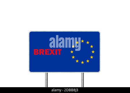 Brexit Konzept. Schild, Vereinigtes Königreich scheidenden Europäischen Uniun Stockfoto