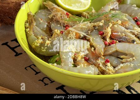 rohe Garnelen Stockfoto