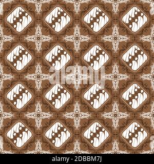 Elegante Mischung Farbe weiß und Mokka auf Stoff Kawung Batik mit schlichten Motiven Design. Stock Vektor